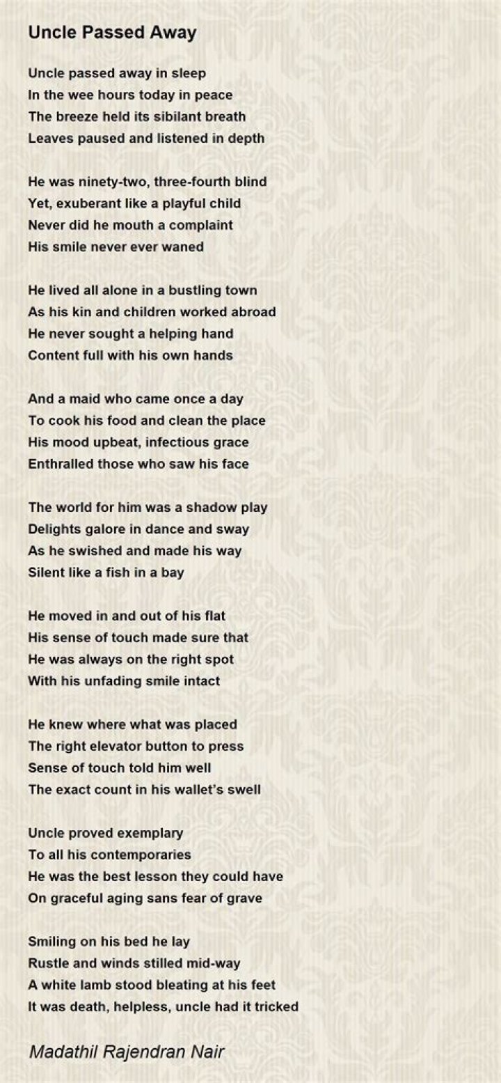 A Guide To "Short Message For Uncle Who Passed Away"